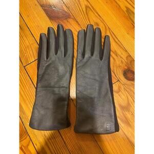 thinsulate grey faux leather womens gloves